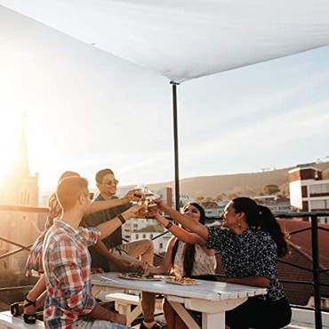 Relaxdays weiß Sonnensegel rechteckig wasserabweisend UV-beständig mit Spannseilen Terrasse Balkon B x T: 3 x 4 m