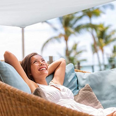 Relaxdays weiß Sonnensegel rechteckig wasserabweisend UV-beständig mit Spannseilen Terrasse Balkon B x T: 3 x 4 m