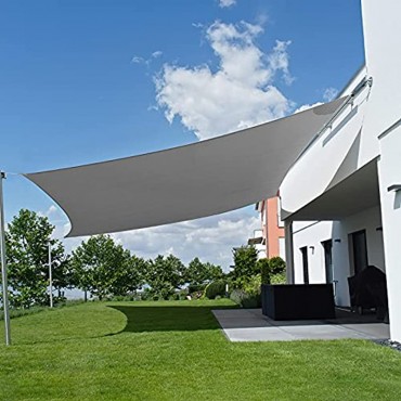 Seedforce Sonnensegel 4×5m rechteckig Sonnenschutz für den Außenbereich Polyester-Oxford UV-Schutz geeignet für Garten Innenhof wasserdicht Markise mit Tragetasche Grau