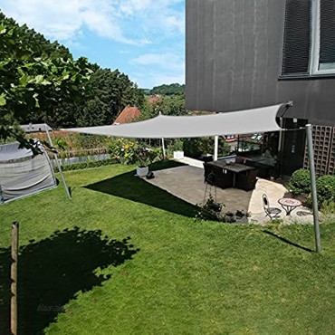 Seedforce Sonnensegel 4×5m rechteckig Sonnenschutz für den Außenbereich Polyester-Oxford UV-Schutz geeignet für Garten Innenhof wasserdicht Markise mit Tragetasche Grau