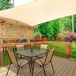 WOKKOL Sonnensegel Sonnensegel Rechteckig Sonnensegel Garten Sonnenschutz Balkon Überlegene Reißfestigkeit 90% UV-beständig Atmungsaktiv 185 g ㎡ HDPE mit Dichte für Terrasse Garten3M x 4M