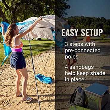 Coleman Go Shade Backpack Sun Shade | 7 x 7 Beach Shade | Portable Sun Shelter