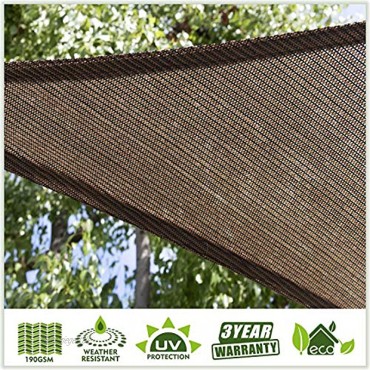 ColourTree 12' x 12' x 12' Brown Sun Shade Sail Triangle Canopy Awning UV Resistant Heavy Duty Commercial Grade,We Make Custom Size