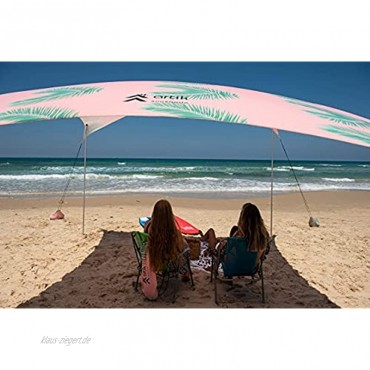 Familien-Strandzelt Sonnendach mit Sandsack-Ankern einfach und vielseitig LSF 50 Lycra-Sonnenschutz für Strand Camping und Outdoor schwarz Größe L