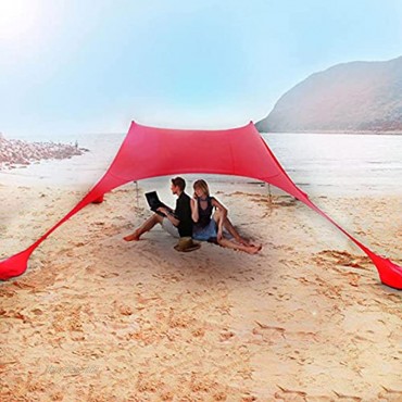 GoRIKI Strandzelt 1-3 Personen Strandmuscheln Wasserdicht Anti UV Faltbar Outdoor Strand Camping Zelt Mit 4 Sandbags + 2 Träger Für Baby Erwachsene Familie210x150x170cm