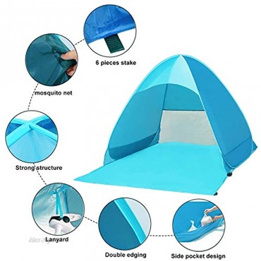 Kratax Pop up Strandzelt Portable Strandmuschel für 2-4 Personen UV-Schutz Sun Beach Zelt für Strand Camping Outdoor
