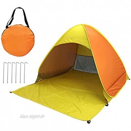 Luckxing Strandmuschel Strandzelt Pop Up UV Schutz 2-3 Personen Shelter Zelt mit Tragetasche und Zeltpflöcke Tragbar für Familie Strand Garten Camping