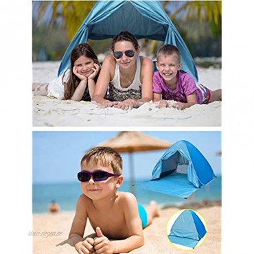 MILONT Strandmuschel Tragbar Extra Light Pop Up Strandzelt mit Windschutz Reißverschlusstür und UV 50+Schutz Outdoor,Camping ,Strand,Beach Zelt für 2-3 Personen Extra Light Blau