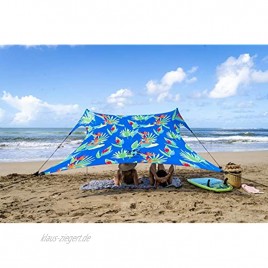 Neso Zelte Strand Zelt mit Sand Anker Portable Baldachin Sunshade 2,1m x 2,1m Patentierte verstärkte Ecken Color Tropische Blumen