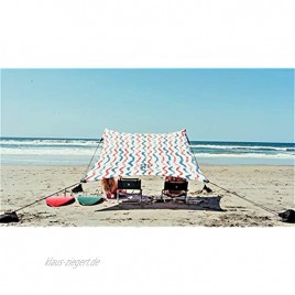 Neso Zelte Strand Zelt mit Sand Anker Portable Baldachin Sunshade 2,1m x 2,1m Patentierte verstärkte Ecken Rote und Blaue Wellen