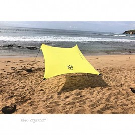 Neso Zelte Strand Zelt mit Sand Anker Portable Baldachin Sunshade 2,1m x 2,1m Patentierte verstärkte Ecken Zitrone
