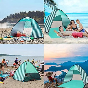Novelfun Strandzelt mit LSF 50+ tragbar leicht Sonnenschutz für 2–3 Personen UV-Schutz für Familie Garten Camping inklusive Tragetasche und Heringen grün