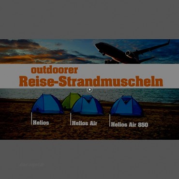outdoorer Leicht-Strandmuschel Helios Air 850 Strandzelt mit UV 80 Sonnenschutz kleines Packmaß für Reisen Sonnenzelt mit Alugestänge