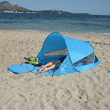 outdoorer Pop up Strandmuschel Zack II Wurf-Strandmuschel mit UV-Schutz 60 Sonnenschutz und Windschutz am Strand