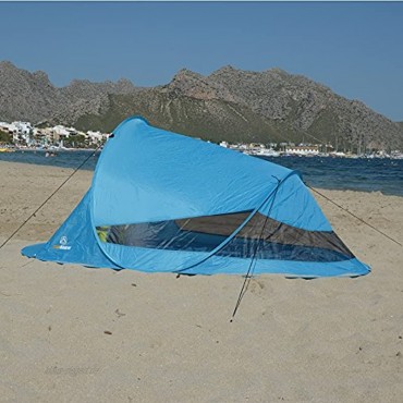 outdoorer Pop up Strandmuschel Zack II Wurf-Strandmuschel mit UV-Schutz 60 Sonnenschutz und Windschutz am Strand