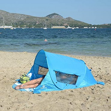 outdoorer Pop up Strandmuschel Zack Premium Wurfmuschel mit UV 80 Sonnenschutz Strandzelt Windschutz
