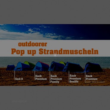 outdoorer Pop up Strandmuschel Zack Premium Wurfmuschel mit UV 80 Sonnenschutz Strandzelt Windschutz