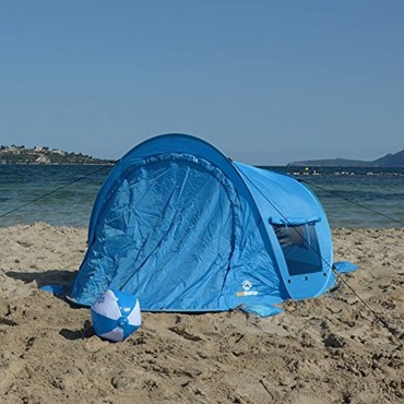 outdoorer Strandmuschel Zack Premium Family Pop Up Strandmuschel verschließbar zertifizierter UV 80 Sonnenschutz für den Strand