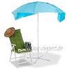 Relaxdays Sonnenschirm Strandmuschel 2 in 1 Sonnenschutz f. Strandurlaub inkl. Tragetasche Schirm HxD 210x180cm blau