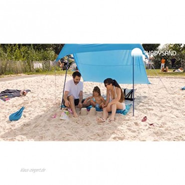 SHADYSAND – Großes Strandzelt mit UV-Schutz UPF 50+ für bis zu 5 Personen kompakt und praktisch – Strandhütte Sonnenschutz für Baby Kinder und Erwachsene – passt in einen Handkoffer.