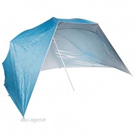 Sonnenschirm mit Seitenteilen 2,4 m in blau 50+ UV Schutz Strandschirm Windschutz Strandmuschel Schirm