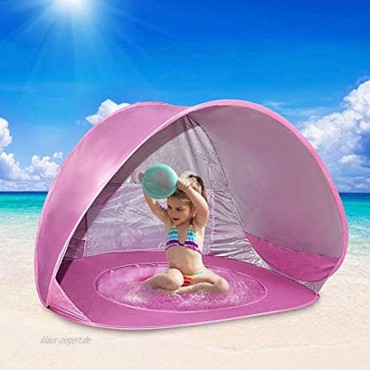 Strandmuschel Baby-Strand-Zelt Beweglicher Sun Shelter Pop Up Kind Spielen Sun Shelter Tragbare Sonnenschutz Folding Pool Strand Camping-Zelt Für Outdoor-Beach Holiday Rosa