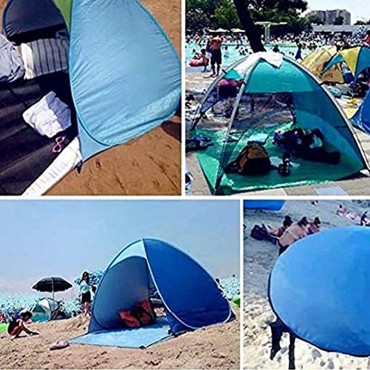Strandmuschel Pop Up,Tragbar Extra Light Automatisches Strandzelt,Sun Shelter für 2-3 Personen,Familie Kinder Portable Outdoor Beach Tent,UV-Schutz,Blau L