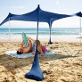 SUN NINJA Strandzelt Sonnensegel LSF 50+ mit Sandschaufel Heringen und Stabilitätsstangen Schattensegel für draußen für Campingausflüge Angeln Spaß im Garten oder Picknicks