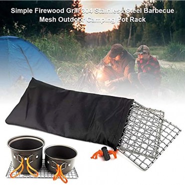 awhao Einfache 304 Edelstahl Grill Mesh Grill Tragbare Camping Grill Compact Mini Edelstahl Lagerfeuer Holzkohle Gas BBQ Grill Rack Outdoor Camping Pot Rack Expedient