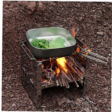 Klappbarer Lagerfeuer-Grill aus Edelstahl Camping-Feuerstelle robust tragbar Outdoor Camping Grillrost silber Bergsteigen Campingzubehör