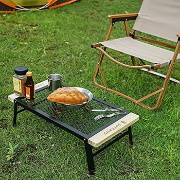 Kuyatioo Klappbarer Campinggrill robuster Stahlro-st zum Kochen über offenem Feuer tragbarer Reisegrillro-st Schreibtisch Campingzubehör Kochen für BBQ Picknick Wandern