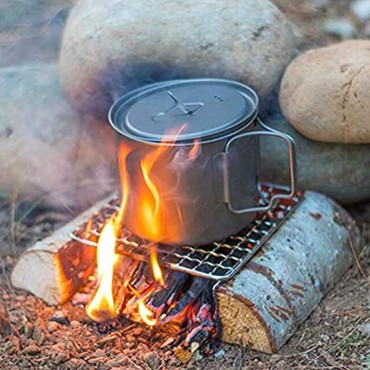 Rayeeley Edelstahl-Netz-Campinggrill Bushcraft-Grills Backpacker-Grills Lagerfeuer-Grillrost hohe Festigkeit Outdoor-Netzausrüstung für Camping Wandern und Rucksackreisen mit Tragetasche