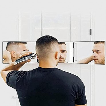 Rlevolexy Trifold Spiegel LED Schminkspiegel 3-Wege-Spiegel zum Selbstschneiden von Haaren Leichter tragbarer Verstellbarer Spiegel für DIY-Haarschnitt