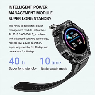 Smart Watch Multifunktionsuhr 1,44 Zoll runder Bildschirm Gesundheit gebogener Bildschirm Bluetooth-Anrufuhr wasserdichte IP67 Smartwatch Fitness Uhr Schwarz