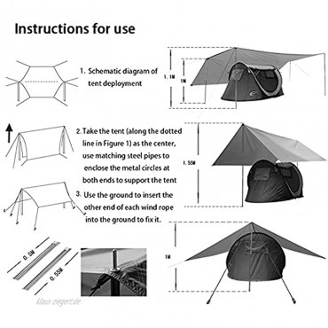 GHGD Camping-Plane Outdoor-Zelt-Sonnenschutz Ultraleichtes Wasserdichtes Camping-Plane Mit Tragetasche Für Campingausflüge Angelspaß Im Hinterhof