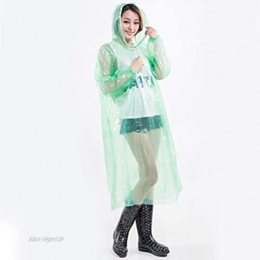 ABOOFAN Einweg-Regenmantel tragbar wasserdicht Einteiler Regenponcho 5 Stück