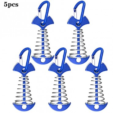 BULABULA 5pc Fishbone Tent Rope Tightener with Carabiner Clip Aluminum Alloy Deck Tie Down Anchor Cord Adjuster Camping Accessory