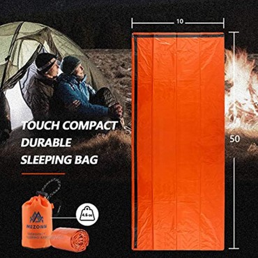 Mezonn Notfall-Schlafsack Überlebens-Bivysack Verwendung als Notfalldecke leichte Überlebensausrüstung für Outdoor Wandern Camping hält warm nach Erdbeben Hurrikanen und anderen Katastrophen.