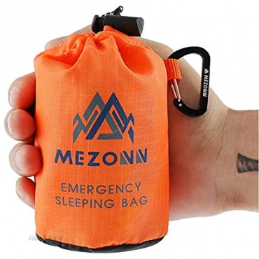 Mezonn Notfall-Schlafsack Überlebens-Bivysack Verwendung als Notfalldecke leichte Überlebensausrüstung für Outdoor Wandern Camping hält warm nach Erdbeben Hurrikanen und anderen Katastrophen.