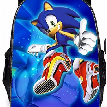 XINGENG Sonic Schulranzen Kinder Büchertasche Sonic Igel 3D Druck Cartoon Schulranzen Set Jungen Cool Kinder Rucksack Schultasche