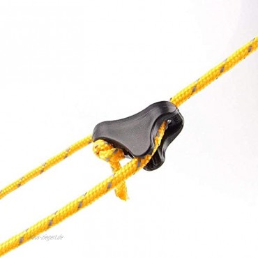 Aofocy Kunststoff-Seil für Campingzelt Seilspanner für Laufzelt Schwarz S 10 Stück