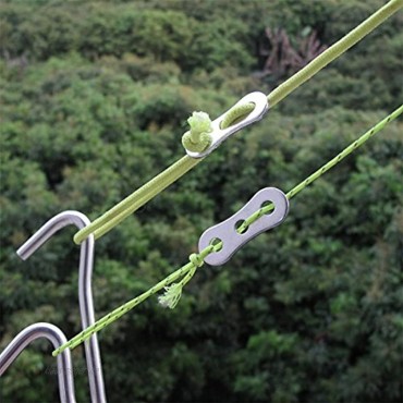 Gazechimp 10 Stk. Aluminiumlegierung 3-Loch Seilspanner Anti-Rutsch Verstellbar Werkzeug Silber Rope Tensioner für 2-5mm Zeltleinen Abspanner
