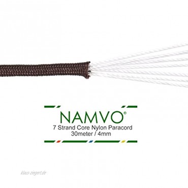 Namvo 550 Paracord Mil Spec Type III 7 Strand Parachute Cord Total Length 100ft 30 Meters Solid Color