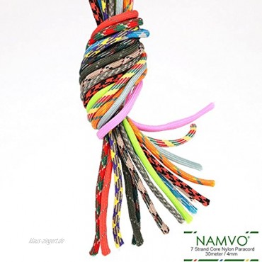 Namvo 550 Paracord Mil Spec Type III 7 Strand Parachute Cord Total Length 100ft 30 Meters Solid Color