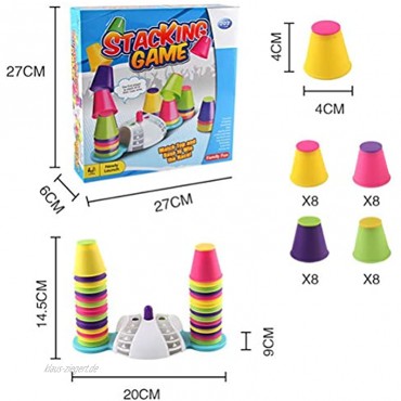 Chic Gadget Stapelbecher Set 32 Stück Stapelturm mit Arena,Geschicklichkeitsspiel für Kinder 1-3 Jahre
