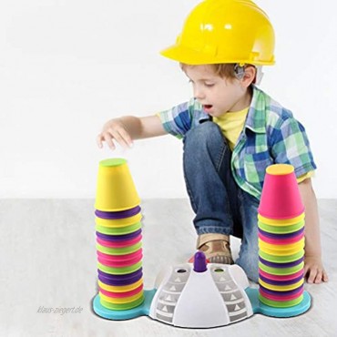 Chic Gadget Stapelbecher Set 32 Stück Stapelturm mit Arena,Geschicklichkeitsspiel für Kinder 1-3 Jahre