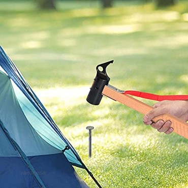 IrahdBowen Mallet Hammer für Camping Zelthering Leichter Tragbarer Multifunktions Metallhammer mit Buchenholzgriff und Tragetasche Ideal für Outdoor Camping Wandern und Backpacking 31x13x3cm modern