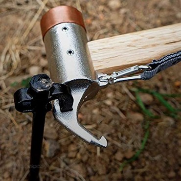 OMVOVSO Campinghammer Nagelentferner Zelthammer Tragbares Outdoor-Werkzeug Camping Hammer Zelthammer Kohlenstoffstahl Outdoor,Braun