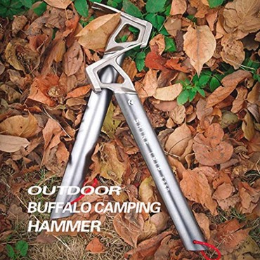 Tubayia Edelstahl Zelthammer Heringzieher Heringe Hammer für Outdoor Camping Wandern