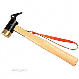 WXking Hammer Kupfer Outdoorzelt mit Holzgriff Anti-Rutsch Seil Messing Camping Hammer Zum Ziehen von Zelt Nagel PEG Survival Tool-China Color : China